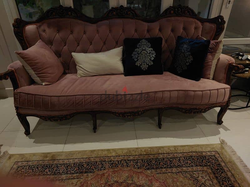 7 seater set of pink sofas 2