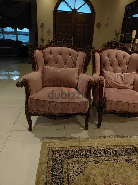7 seater set of pink sofas 3