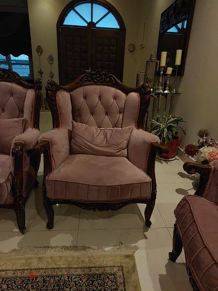 7 seater set of pink sofas 4