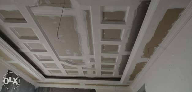 Gypsum work and building maintenance work