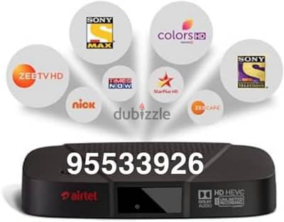 Airtel hd receiver with 6months tamil telgu kannada malyalam packag. .