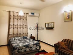 fully furnished studio room for rent al Ghubra nearby 18th Nov street