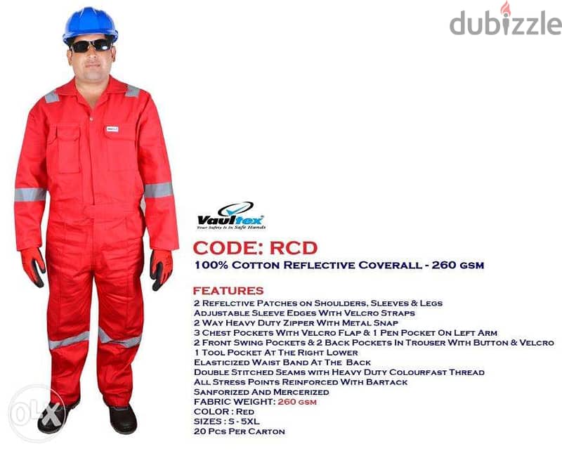 100% cOTTon cOVeRAll wITH RefLEcTIve 0