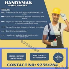 House painting services And Door painters handyman’s available