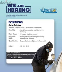 URGENTLY REQUIRED AUTO PAINTER FOR A GARAGE