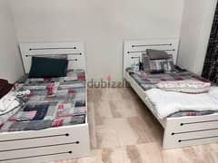 2 single bed with mattress for sale 2 month old