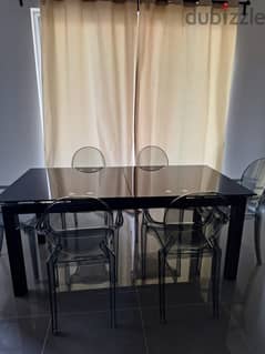 Glass dining table and chairs 0