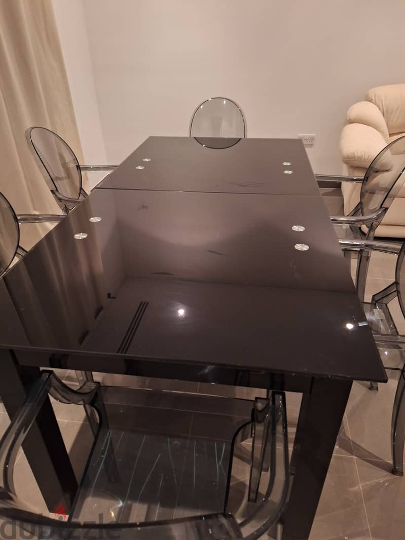 Glass dining table and chairs 5