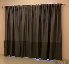 Curtain with blackouts and extendable rod