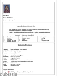 Looking for Accountant Job.