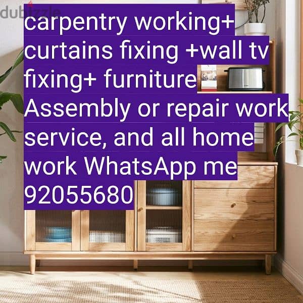 carpenter/furniture,IKEA fix repair/curtain,TV fix in wall/drilling 9