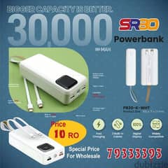 30,000 mAh fast charging power bank