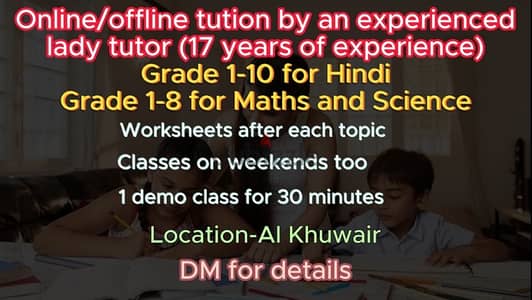 Tuition for Maths,Science And Hindi