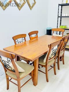 Wood dining 6 seater urgent selling