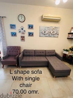 L-shape sofa with single chair,dressing mirror,sofabed with carpet,
