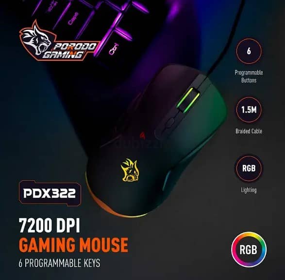Porodo Gaming 7200DPI Mouse RGB PDX322 (!Brand-New!) 1