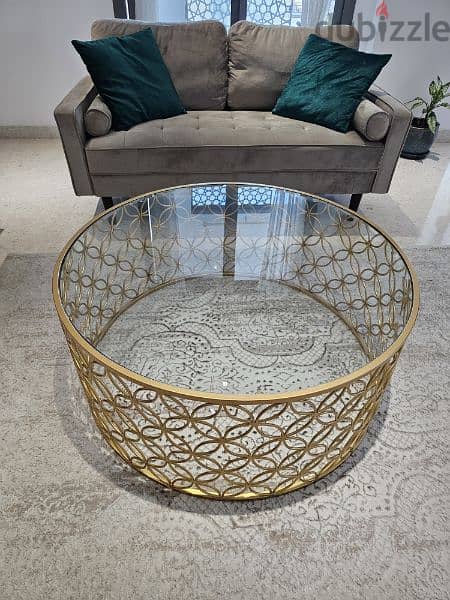 Gold and glass coffee table ( from Home Centre) 2