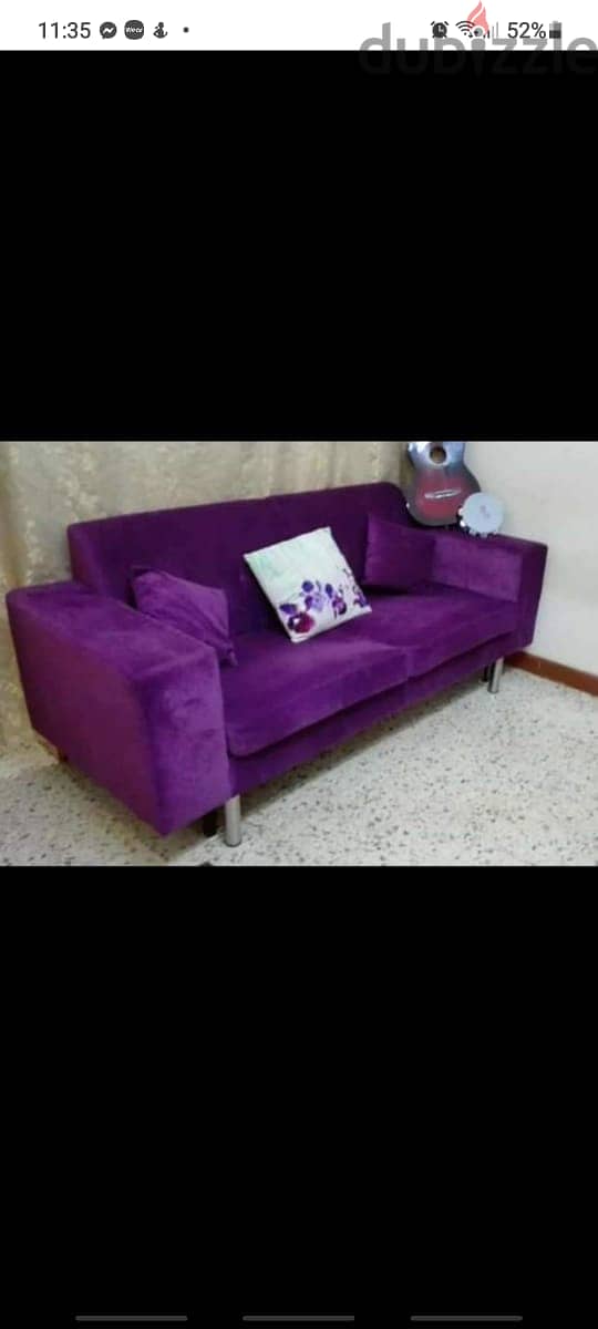 Purple 3 SEATER SOFA. Urgent Sale #Expat Used #Couch 1