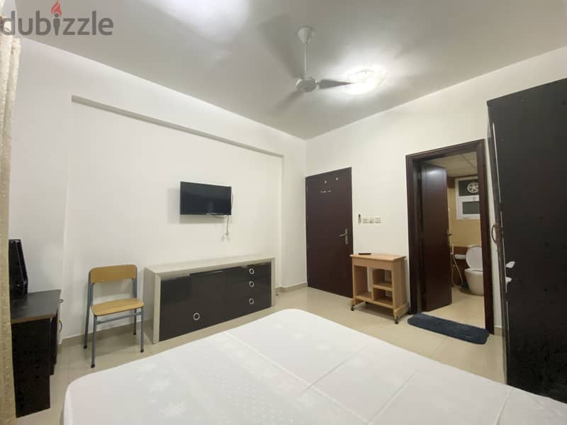 Fully Furnished spacious room with attached bathroom in Al Ghubrah 2