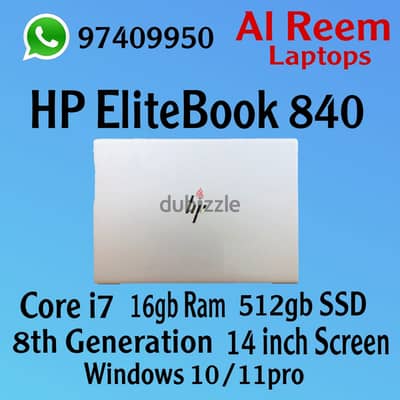 HP ELITEBOOK 840 CORE I7 16GB RAM 512GB SSD 14-INCH SCREEN