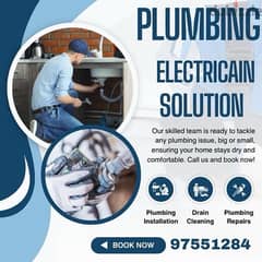 plumber and electrician available for plumbing work call us 97551284 0