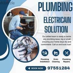Pipe repair plumber and electrician all type work call 97551284