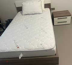 bed + mattress + side table 0