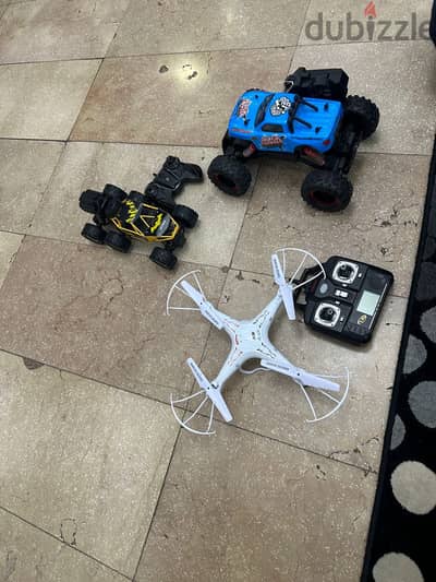 Drone, Monster Truck & Smoke R. C Car