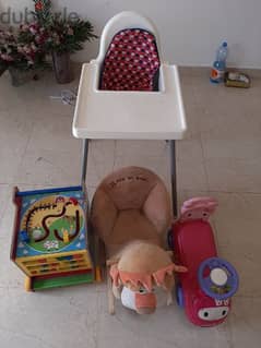 Baby toys and feeding chair for sale