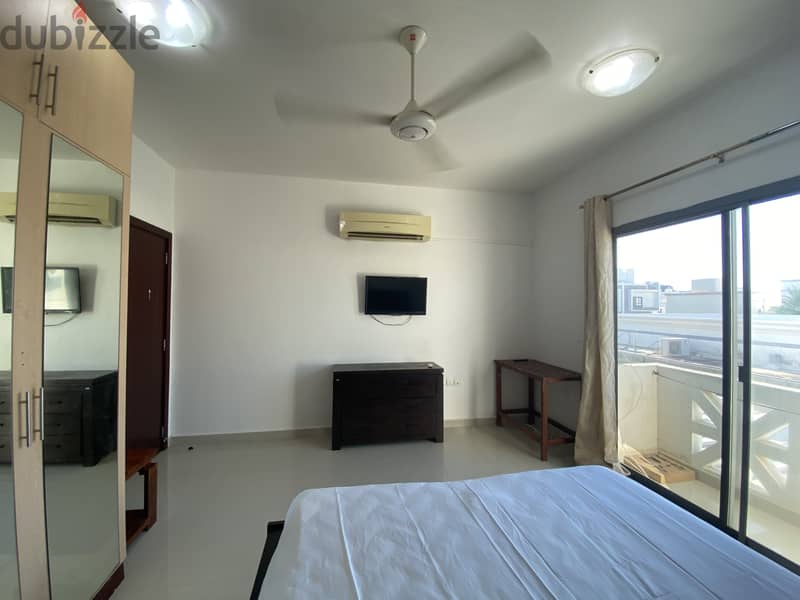 Fully Furnished spacious room with balcony on 18 November St in Ghubra 1