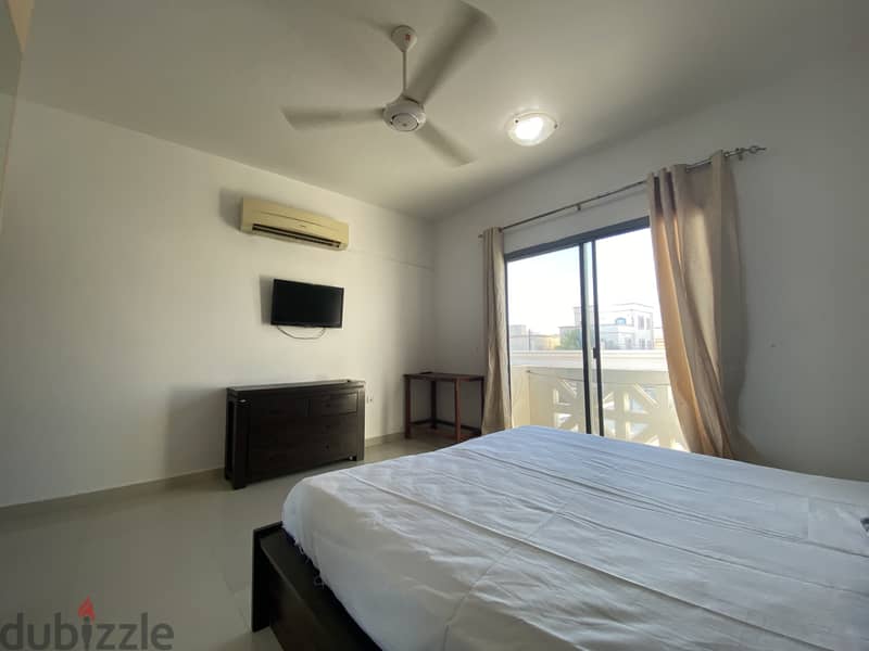 Fully Furnished spacious room with balcony on 18 November St in Ghubra 4