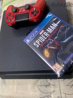 PlayStation 4 with controller and game last 65 ryal 0