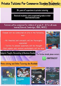 Private tutoring for all subjects