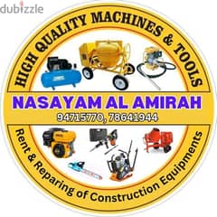 Rent, Reparing of Construction Equipments also Spare Parts available