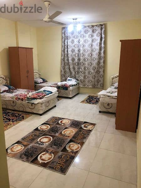 bed space neat and clean with kitchen and WiFi near Al ghubrah 3