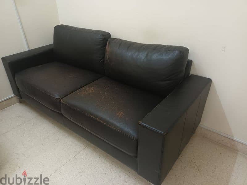 black leather sofa 3+ 2 2