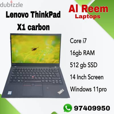 LENOVO THINKPAD X1 CARBON CORE I7 16GB RAM 512GB SSD 14 INCH SCREEN