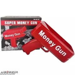 Money Gun Cash Spray Toy Cannon Shoot Gun +100 Notes