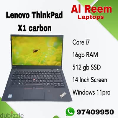 LENOVO THINKPAD X1 CARBON CORE I7 16GB RAM 512GB SSD 14 INCH SCREEN