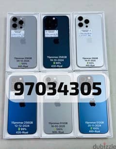 iPhone 15promax 256 GB 09-12-2024 apple warranty 100% battery health