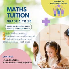 Maths Special Tuition for grades 1 - 10 students