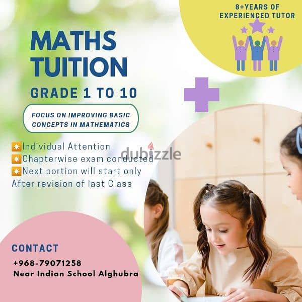 Tuition available for KG and Maths for 1-10th grade(Keralite tutor) 0