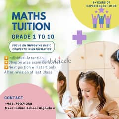 Math Tuition for Grade 1-10 (Malayali students batch) Near ISG