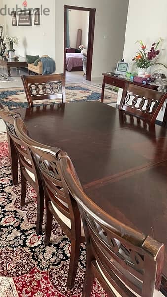 DINING TABLE solid wood (8 chairs) 5