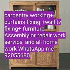 carpenter/furniture,IKEA fix repair/curtain,TV fix in wall/drilling 0