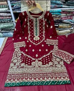 shafoon fabric maroon outfit