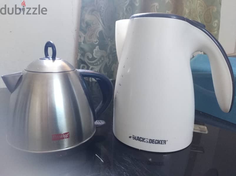 2. Electric water boiling kettle heavy  steel prestige & Black & Decker 0