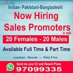 Female Sales promoter part time