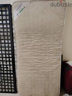 single bed steel with mattress 0
