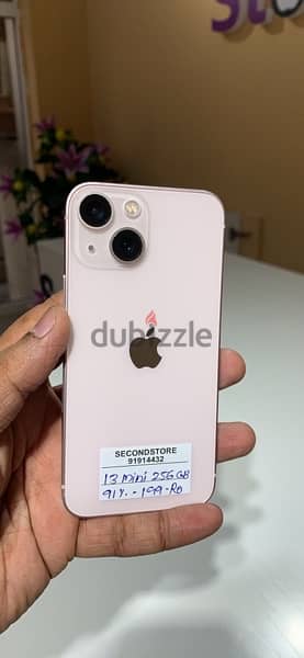 iPhone 13 mini 256GB -pink and white color -90% battery above 1